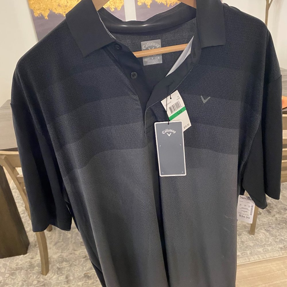NWT Callaway Gray Opti Dry Shirt